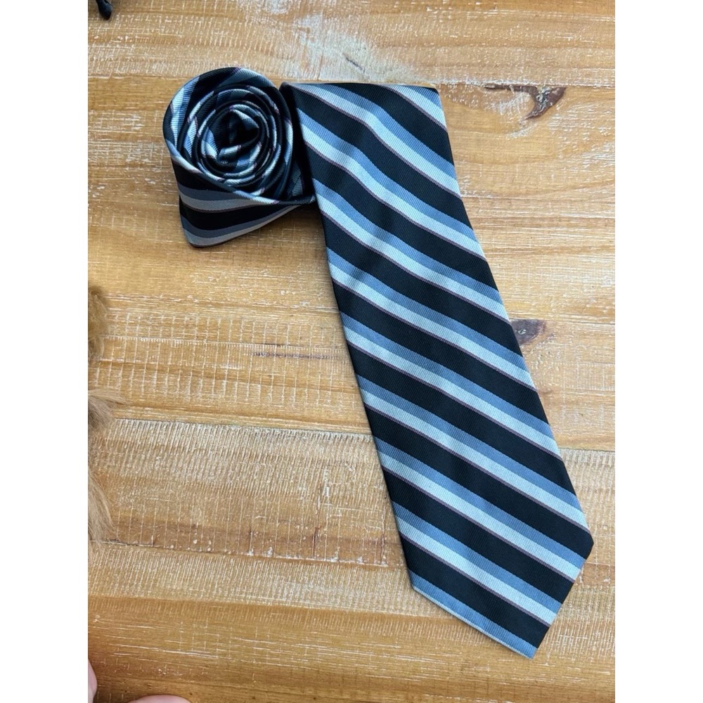 BROOKS‎ BROTHERS Makers Silk Multicolored Blue And Purple Stripe Tie USA